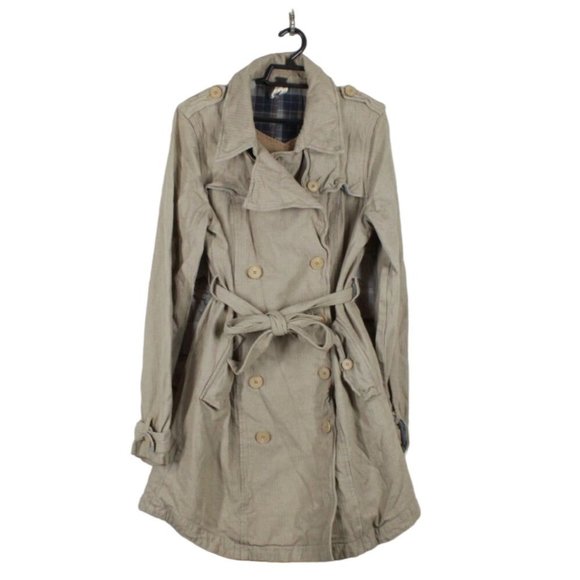 Free People Jackets & Blazers - Free People We the Free Brown Cotton Flannel Lined Tie Waist Coat Size M